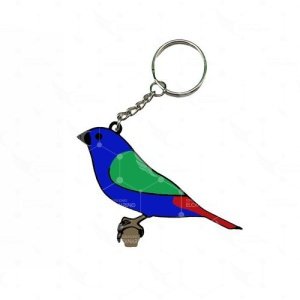 Llavero diamante tricolor azul