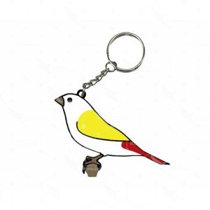 Llavero diamante tricolor blanco