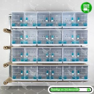 16 jaulas 63x40x40h  (4 columnas y 4 filas)