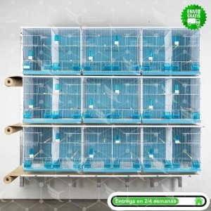 12 jaulas 63x40x50h (4 columnas y 3 filas)