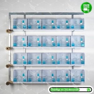 20 jaulas 35x17x30h (5 columnas y 4 filas)
