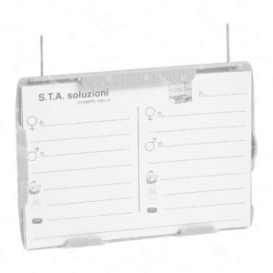 Porta tarjeta con alambre blanco STA