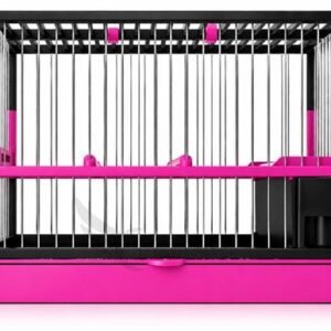 Jaula C-2 Negro/Rosa con Rejilla + Bandeja