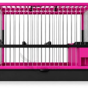 Jaula C-2 Rosa/Negro con Rejilla + Bandeja